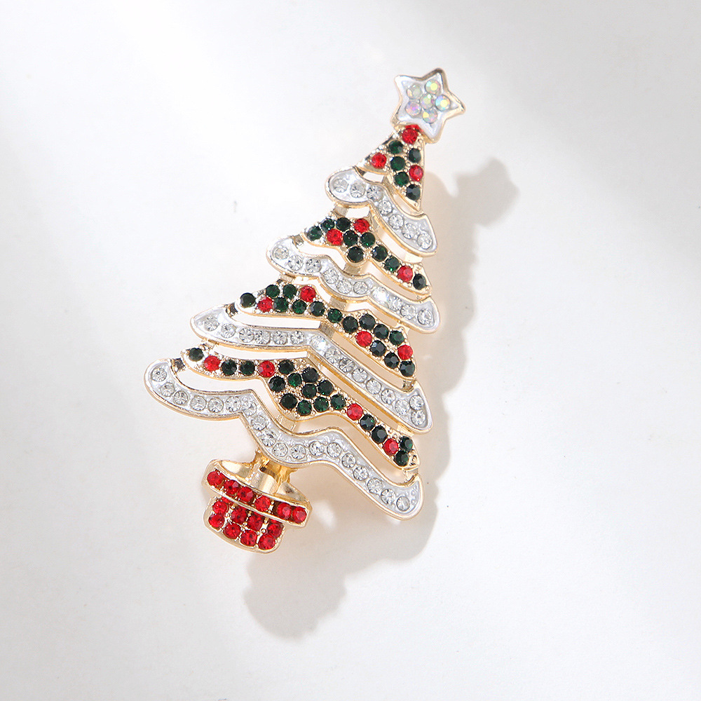 New European and American style cross-border creative cute pin flower flower enamel drop oil Christmas brooch factory direct sales