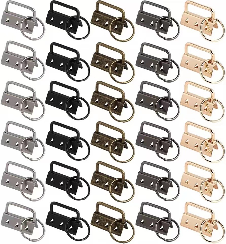 30 Unids 32mm metal 5-color clip de la cola con llavero cinta llavero accesorios para suministro transfronterizo Amazon