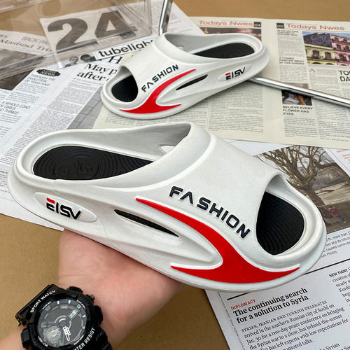 Summer Slides for Men, Outdoor Sports, Rubber-Feel Indoor/Outdoor Slippers, Anti-Slip and Anti-Odor, Fashionable Slippers for Couples