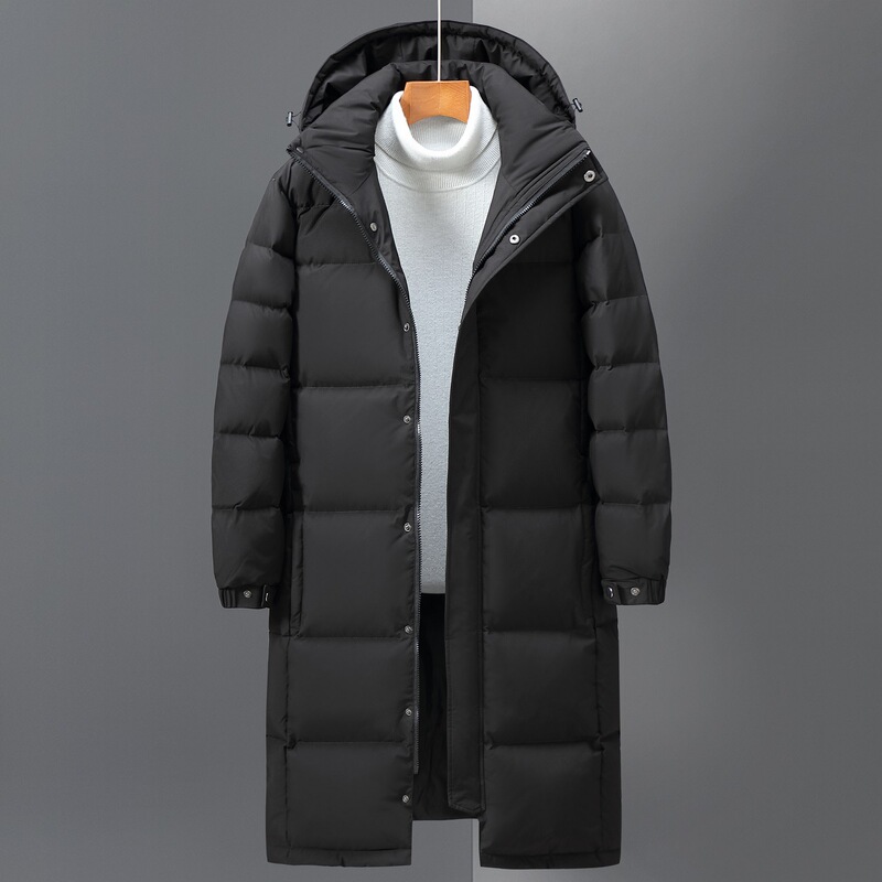 【Cross-Border Trade】Men's Long down Jacket over the Knee, Youth Men's Winter Outdoor Windproof Hooded Coat, Trendy 【Cross-Border Trade】Men's Long down Jacket over the Knee, Youth Men's Winter Outdoor Windproof Hooded Coat, Trendy