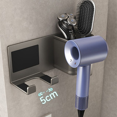 Hair dryer storage rack without punching bathroom wall-mounted hair dryer holder bathroom hair dryer storage shelf hanger
