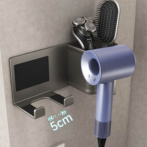 Hair dryer storage rack without punching bathroom wall-mounted hair dryer holder bathroom hair dryer storage shelf hanger