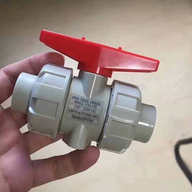 PPH промышленный двойной живой шарнир двойной по заказу шаровой кран любым клапаном, стойким к химическому давлению