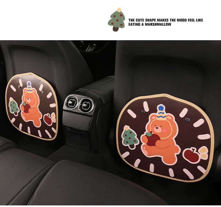 Cartoon cute variety of car seat back anti-kick pad dirt-resistant and easy to clean universal rear seat back anti-dirt protection