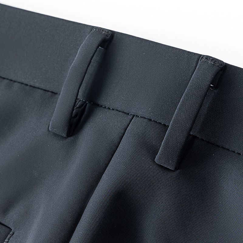 Comercio exterior caliente seda de hielo de verano pantalones casuales de hombre rectos elásticos pantalones de traje de hombre de color sólido de negocios elásticos