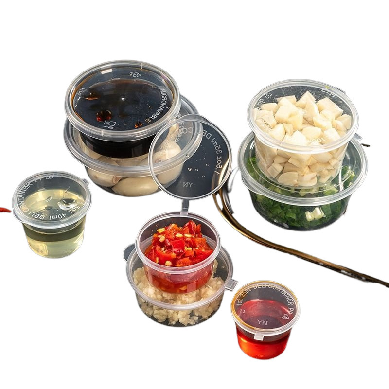 Taza de salsa desechable 25 / 50 / 100 caja pequeña 2 caja de embalaje para llevar caja de condimentos 4 caja de salsa