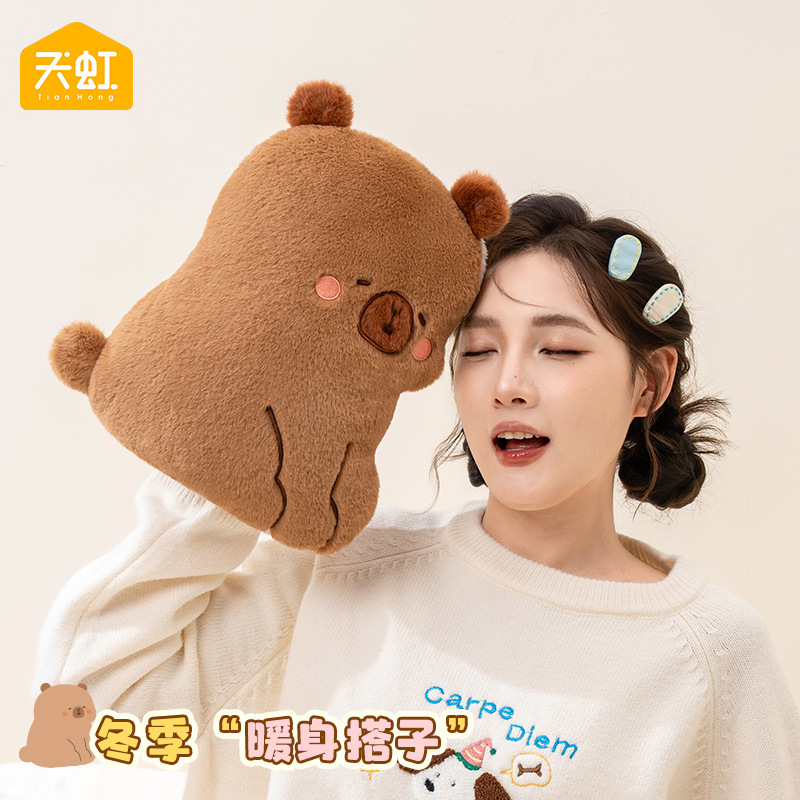 동물 인형 충전식 전기 온수주머니 겨울 손난로 분리 세탁 커버