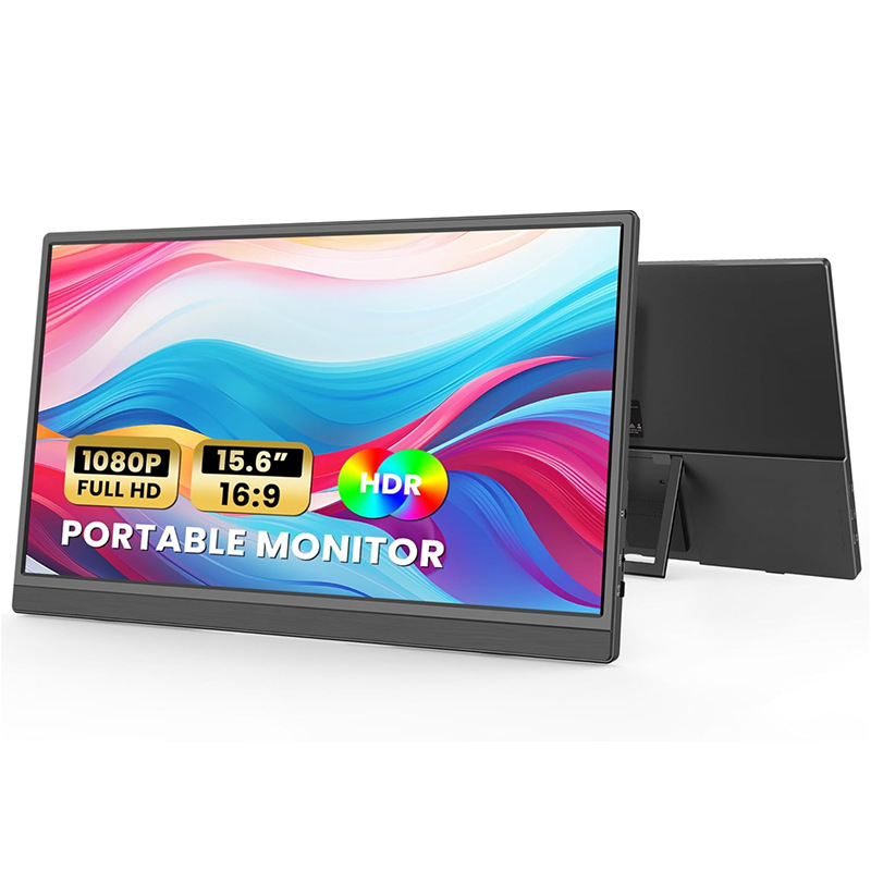 15.6inch Portable Monitor, Laptop Secondary Screen, Ps4/5 Switch, One-Line Connection, Ips Screen, Portable