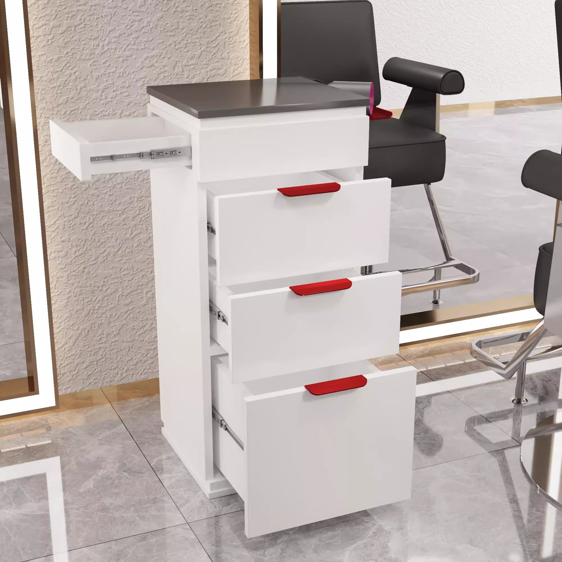Venta directa de fábrica Armario de herramientas de peluquería simple Armario de peluquería Salón de belleza Armario de herramientas de peluquería Armario de almacenamiento Armario de almacenamiento image 3