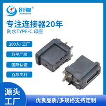 TYPE-C 16PIN 侧插 防水 母座 DI P母座 L=10.40MM 带护套 IP40