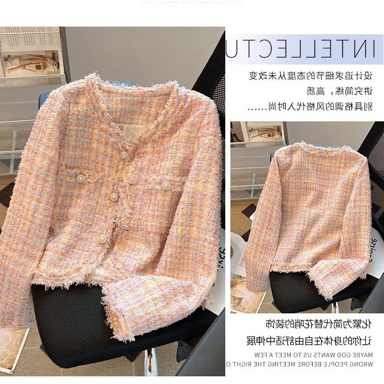 Designed Short Tweed Jacket for Women, Spring & Fall 2025 New Style, Elegant Lady Tassel Woolen Top