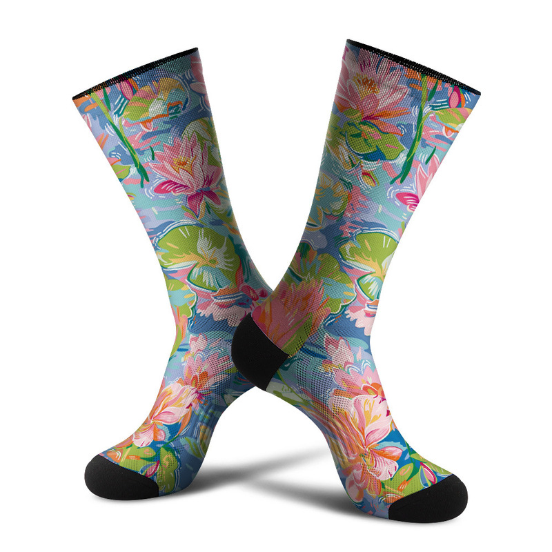 360 Seamless Digital Printing 3D Digital Printing Trendy Socks Colorful Floral Stockings Casual Wear