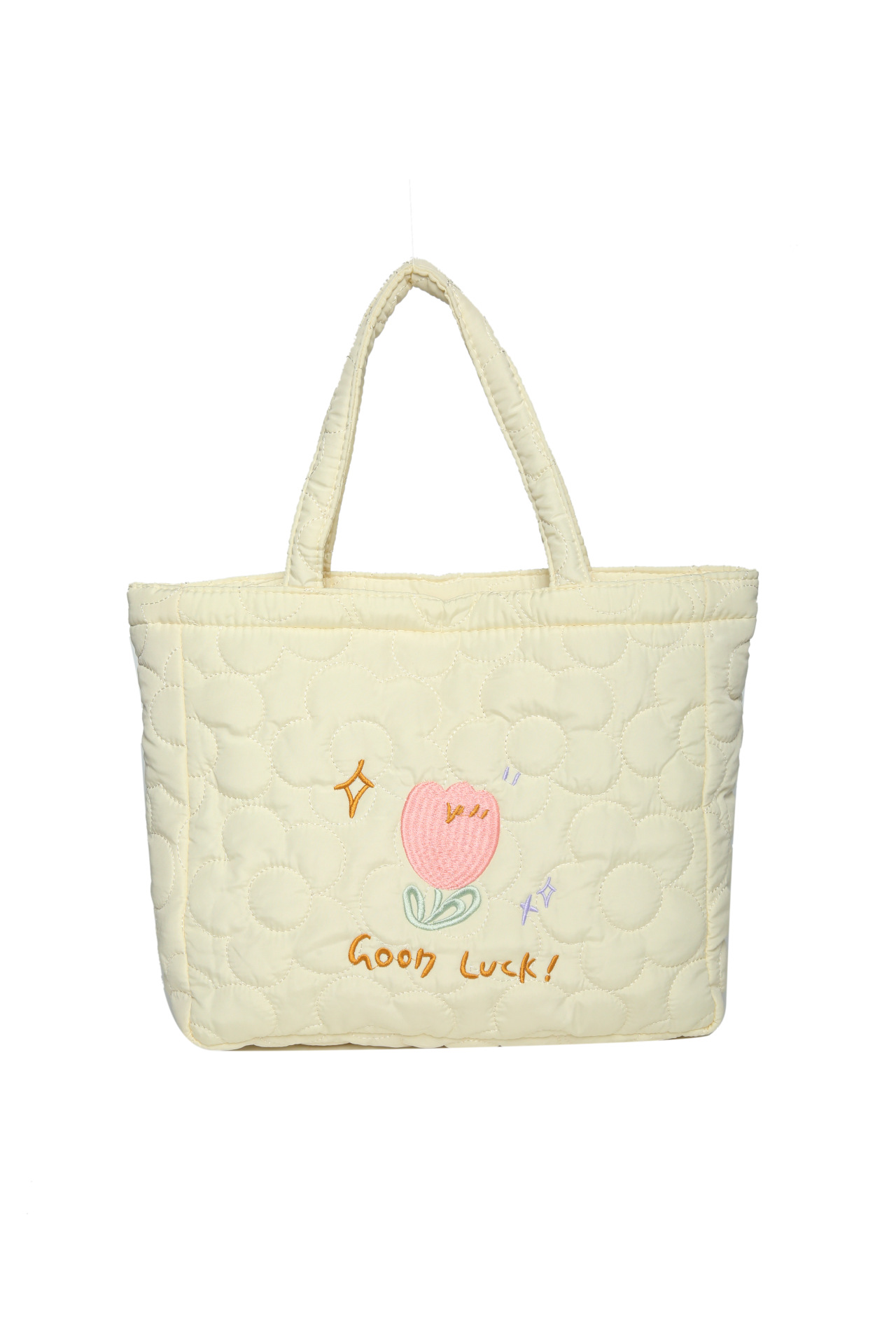 2023 Borsa da donna nuova Borsa a mano con coniglio tulipano ricamato Borsa da ascella per pendolari per ragazza carina cartone animato di grande capacità_voghion.com