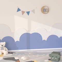 幼稚園環境に優しいフェルトボード背景壁廊下レイアウト壁パネルクリエイティブカラフルな雲ソフトパッケージ壁環境保護