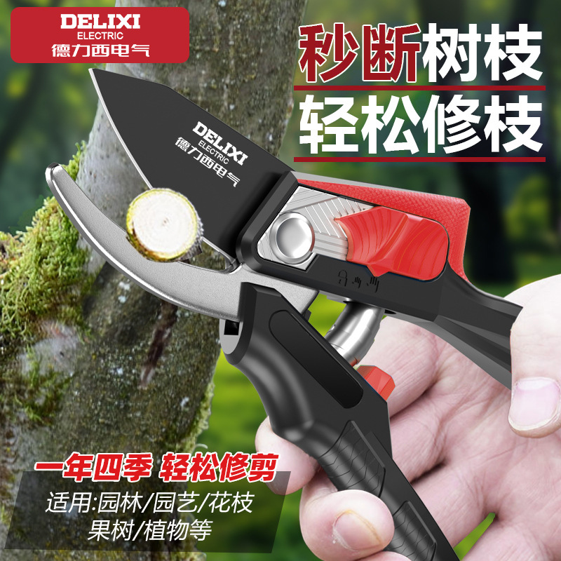 Tijeras eléctricas de jardinería Delixi, tijeras de poda de ramas, tijeras de flores para árboles frutales, tijeras especiales para injerto de ramas gruesas y flores