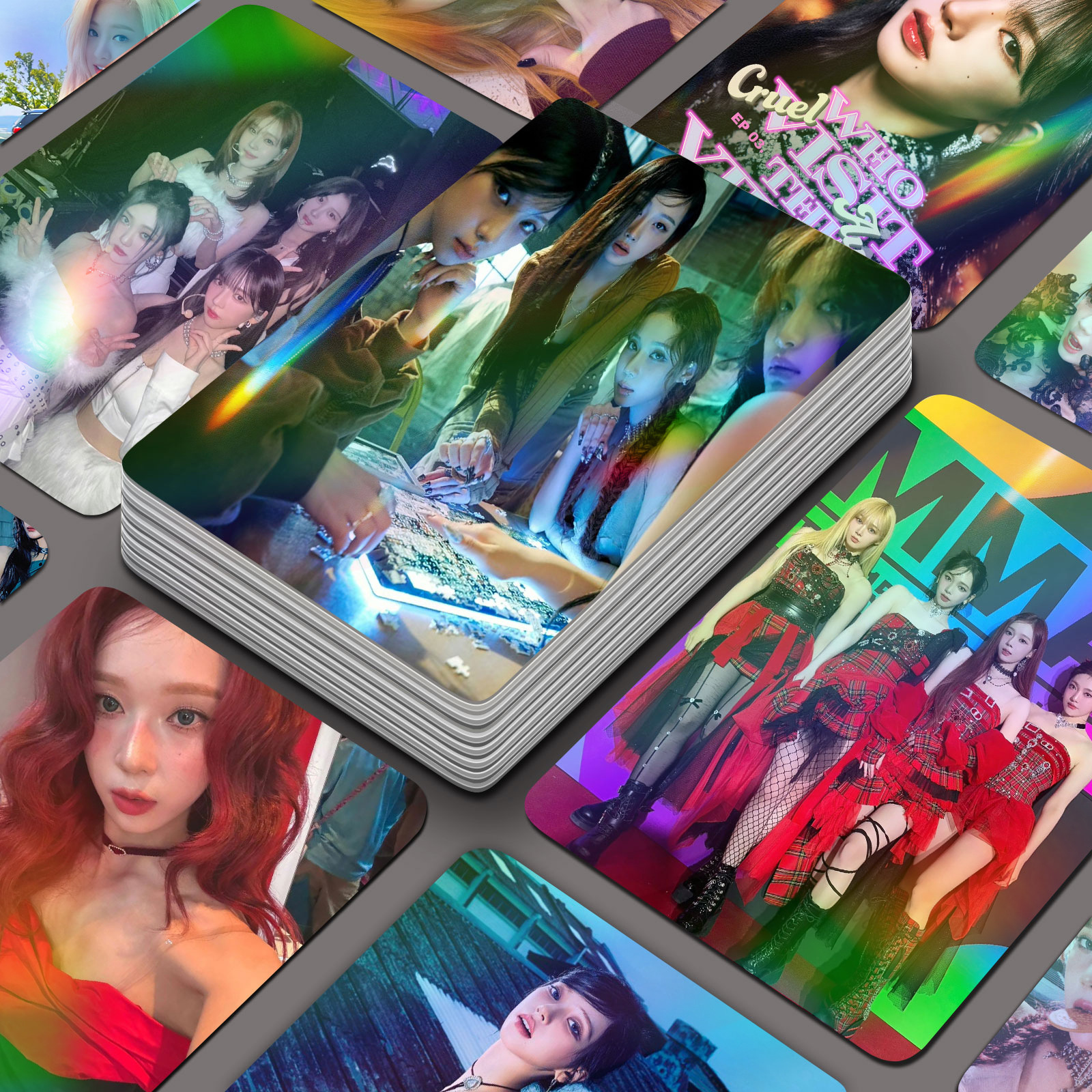 aespa小卡56張盒裝高清高顏劉知珉金旼炡周邊高清拍立得自印小卡