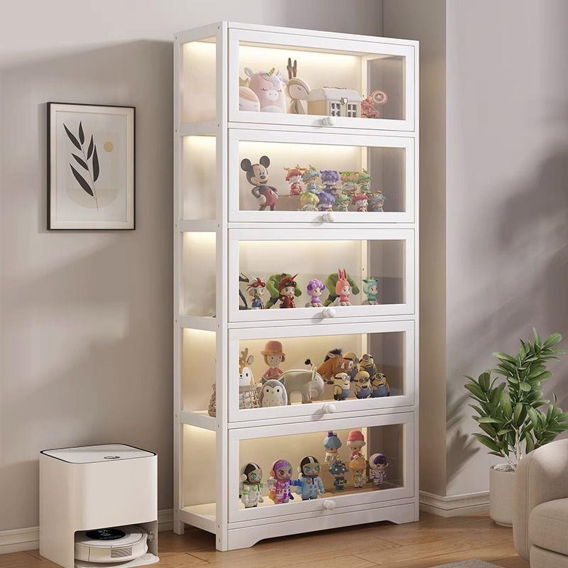 Bookcase Transparent Acrylic Display Cabinet Bookshelf Narrow Cabinet Storage Rack Floor Storage Cabinet Living Room Dustproof Bookcase