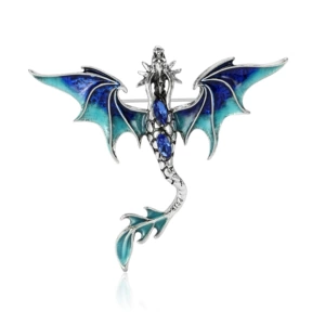 New High-End Enamel Oil-Dropping Floor-Standing Dragon Brooch, Domineering and Mighty Western Dragon Pin, Men's and Women's Coat Accessories