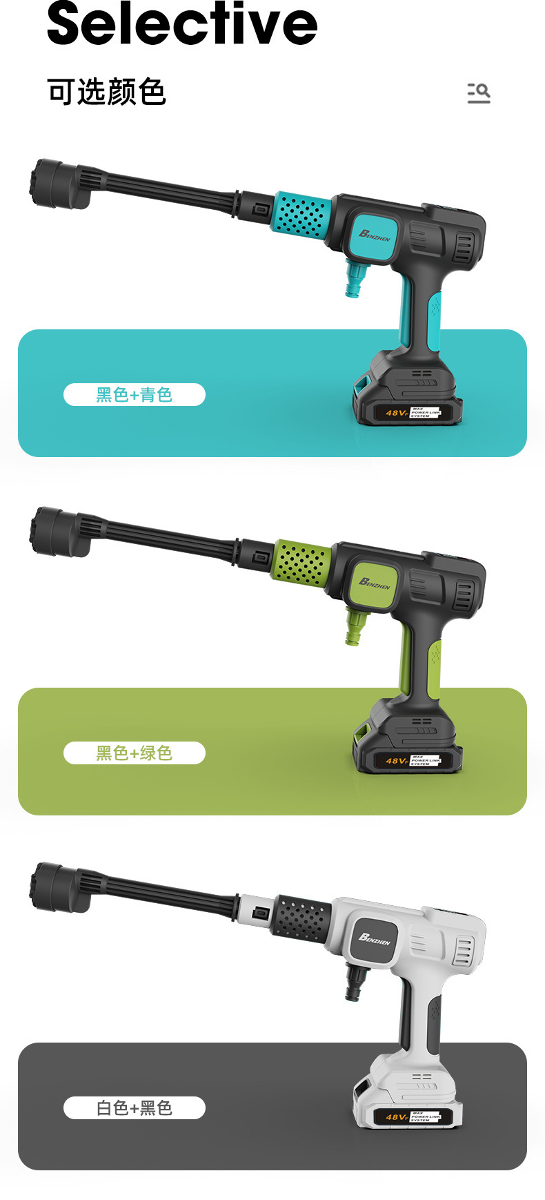 Lithium Battery Car Wash Machine Rechargeable High Pressure Car Wash Water Gun Wireless High Power Household Car Wash Machine Wholesale Portable