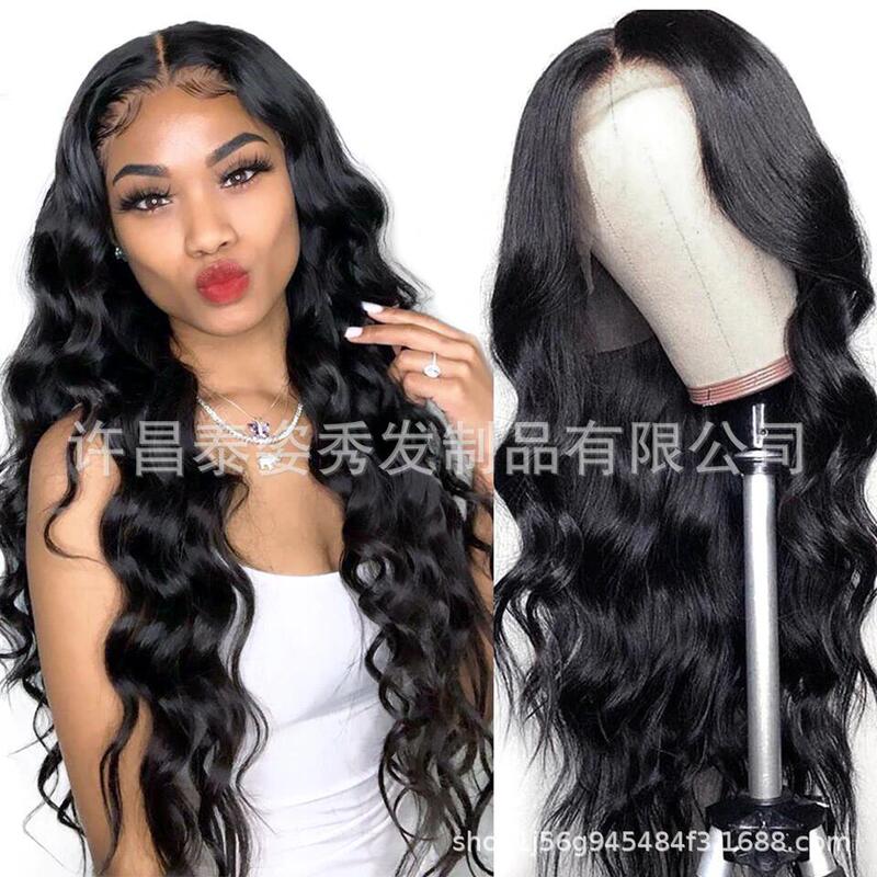 Brazilian big wave real wig 13 × 4 front lace headgear lacefrontalwig bodywave180%