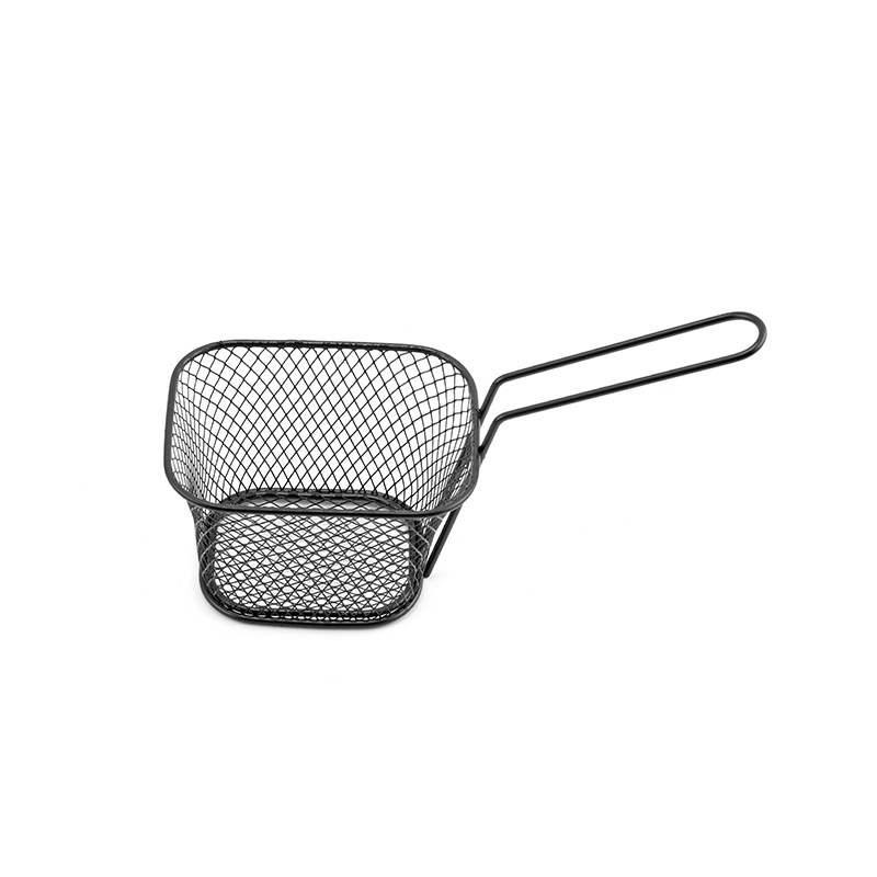 Cestas de fritas de hierro forjado transfronterizas canasta de pollo frito canasta de bocadillos creativos canasta de bocadillos fritos canasta de mesa americana canasta de bocadillos