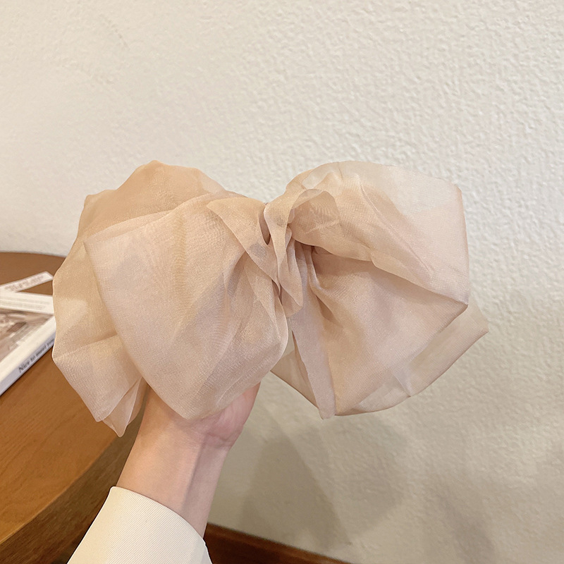 韓国の東大門の超仙の蝶結びのヘアピンのネットの糸の布芸の気質のスプリングは髪飾りの後頭部の飾りを挟みます。|undefined