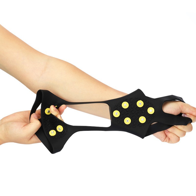 メーカー卸売り10歯釘シリカゲル氷爪屋外雪クライミング滑り止め靴カバーtpe十釘黄ボタン氷爪