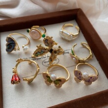 法式复古小众设计天然巴洛克珍珠戒指女时尚轻奢个性百搭高级感