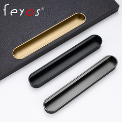 Minimalist wardrobe built-in handle black hidden built-in slotted cabinet drawer cabinet door hidden handle invisible