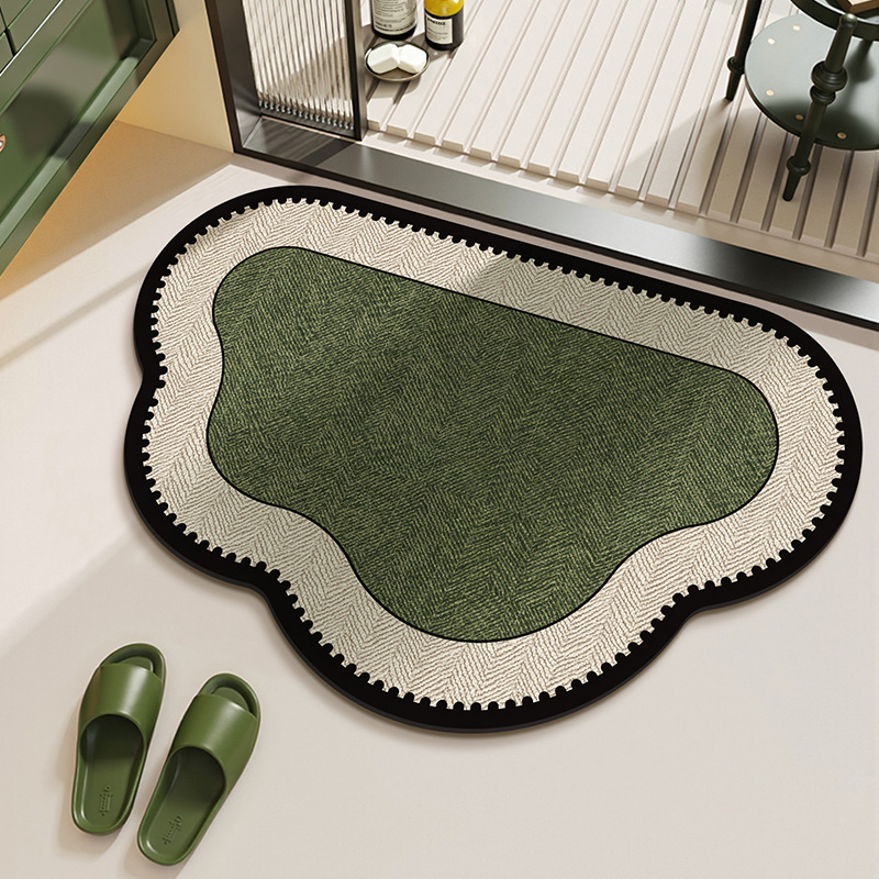 Directly from the manufacturer: French-style vintage bathroom floor mat, water-absorbent and non-slip, suitable for bathroom, shower room, entryway, and doorway