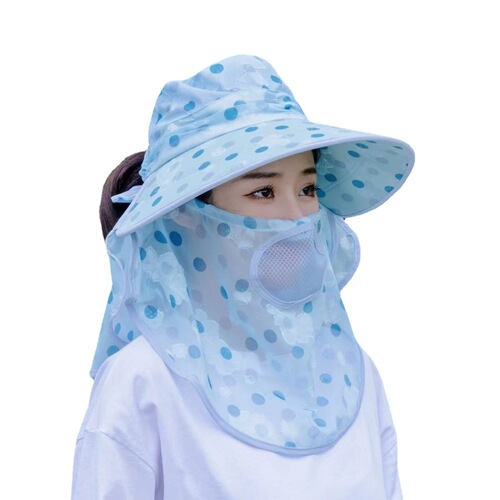 Summer women's sun hat, Korean style large brim shawl hat, breathable mesh sun protection hat, outdoor tea-picking hat, tea-picking hat