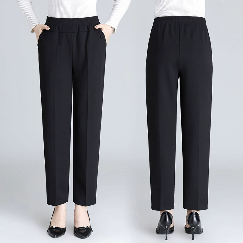 Средние и старые женские брюки прямые мамы брюки брюки среднего возраста повседневные брюки пожилые люди весна и осень