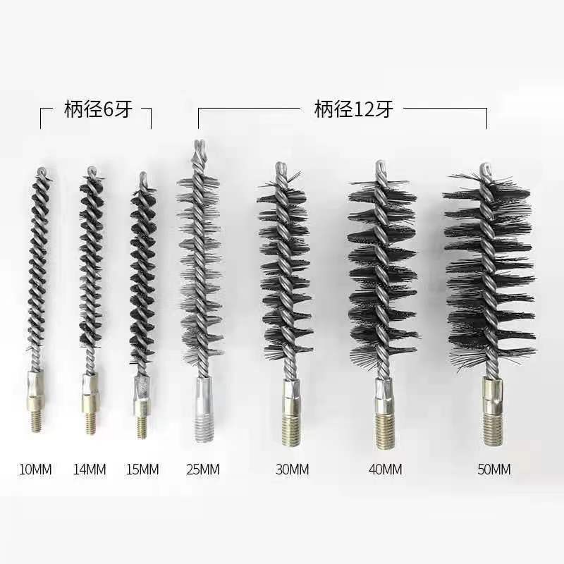 Boiler brush chimney brush machine pipe wire brush inner hole brush industrial cleaning brush M12 round cleaning rust removal Boiler brush chimney brush machine pipe wire brush inner hole brush industrial cleaning brush M12 round cleaning rust removal