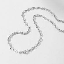 S925纯银猪鼻子素项链单戴百搭潮酷韩版细配链单链纯银首饰批发价