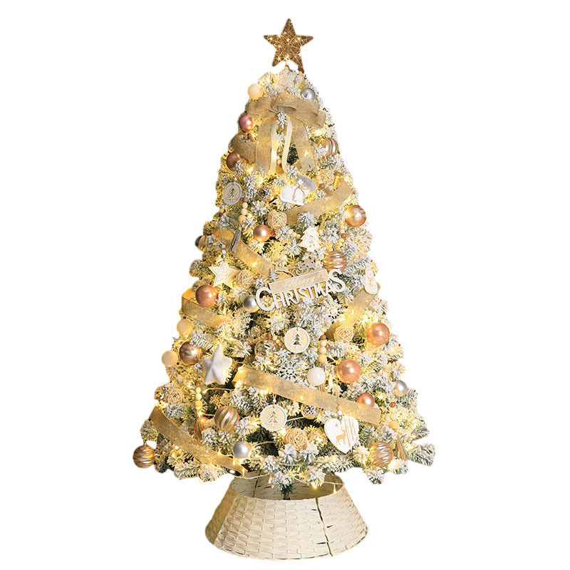 2026 cifrado nieve blanca flocado decoración de árbol de Navidad decoración de Navidad Amazonas Navidad sensación