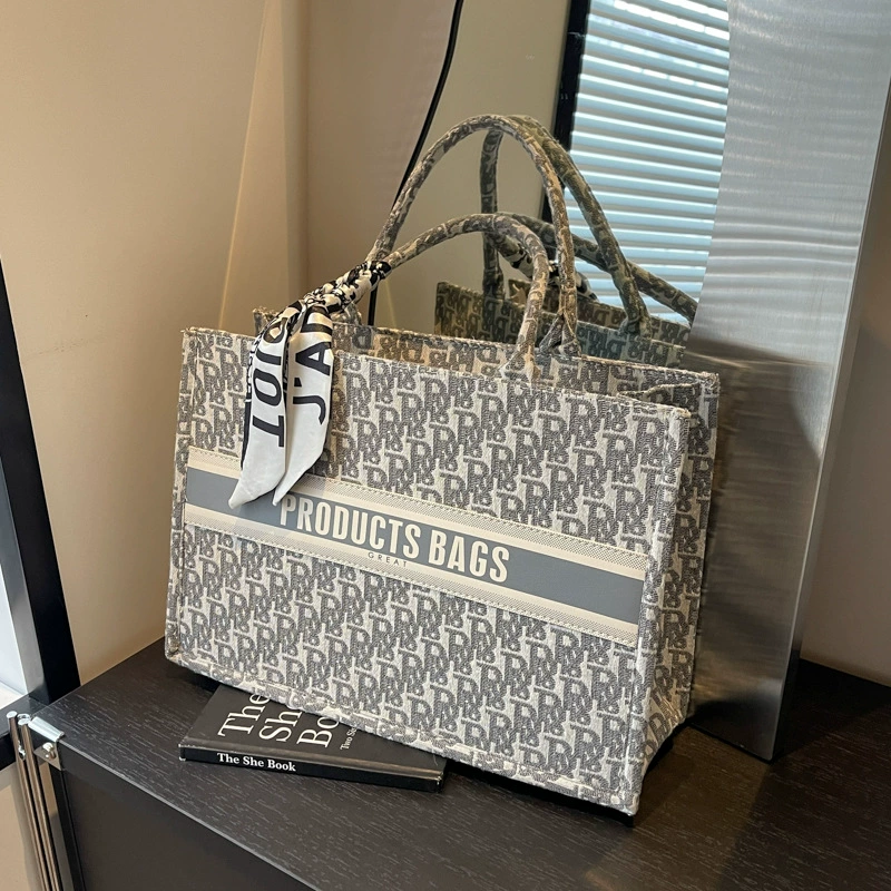 Рукодельная сумка через плечо, модный Tote, жаккардовая ткань, 28×10×20 см, шарф в наборе