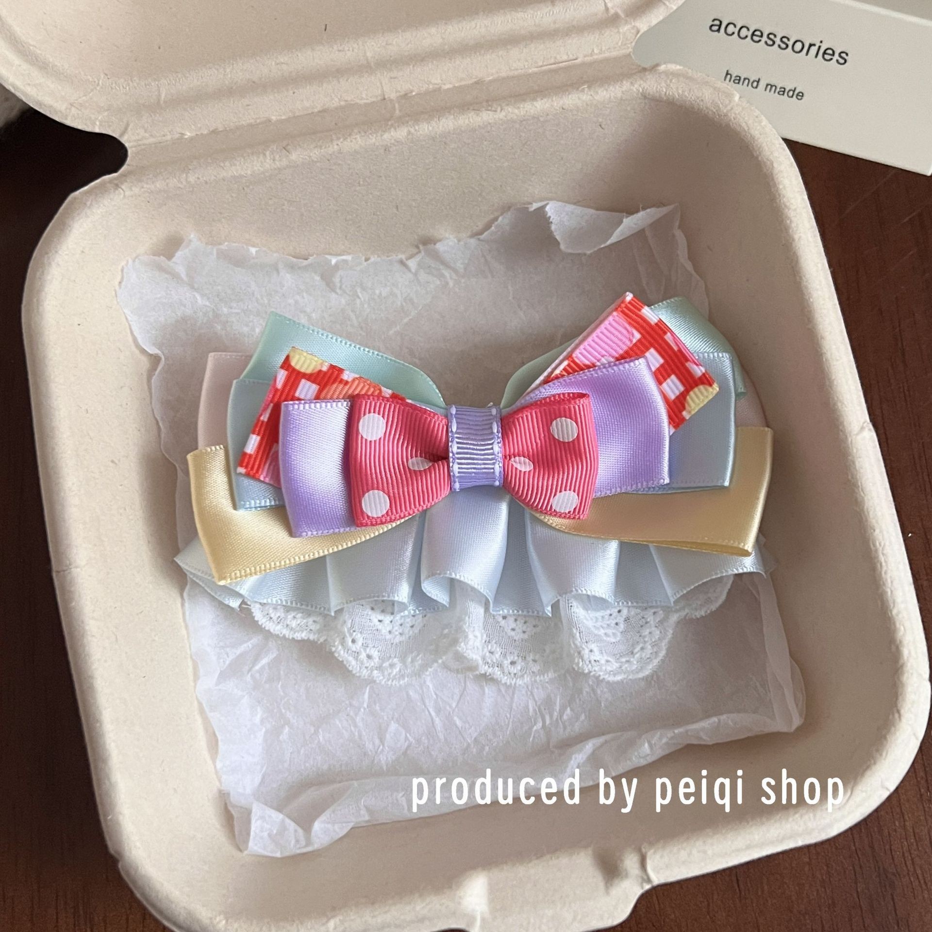 Cute cream bangs with bow
