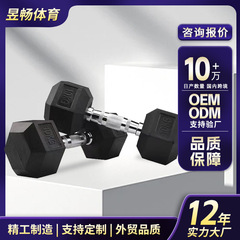 一対の六角ゴムダンベル中実鉄質全身トレーニング力フィットネス減脂器材メーカー六角ダンベル