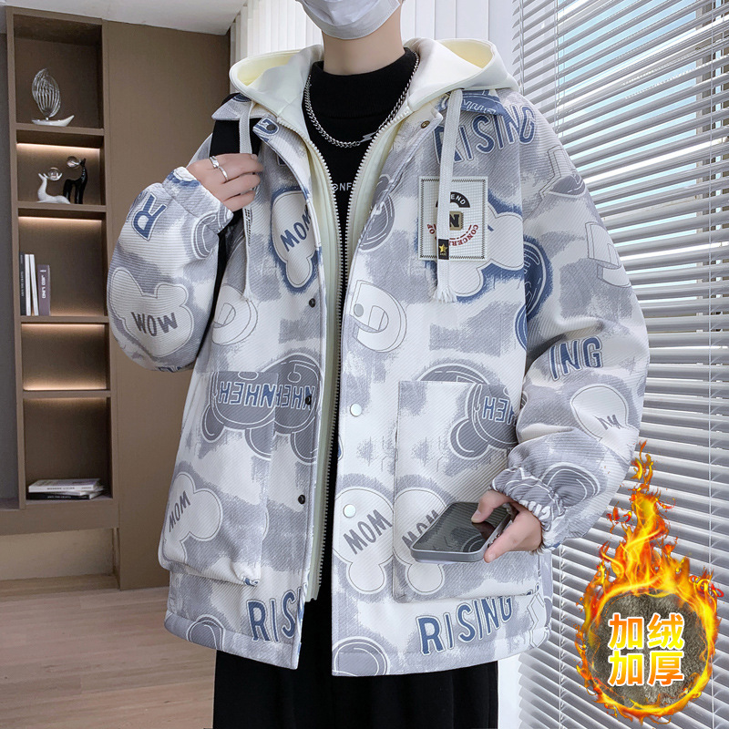 Fleece-Lined Thick Men's Jacket Winter Youth Student Men's Casual Stylish Versatile Coat Fleece-Lined Thick Men's Jacket Winter Youth Student Men's Casual Stylish Versatile Coat