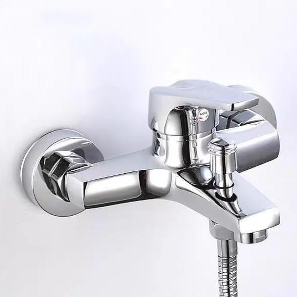 Shower suit Household All Copper Bathroom with Cold and Hot Mixing Valve Bathroom Toilet Bath Booster Nozzle