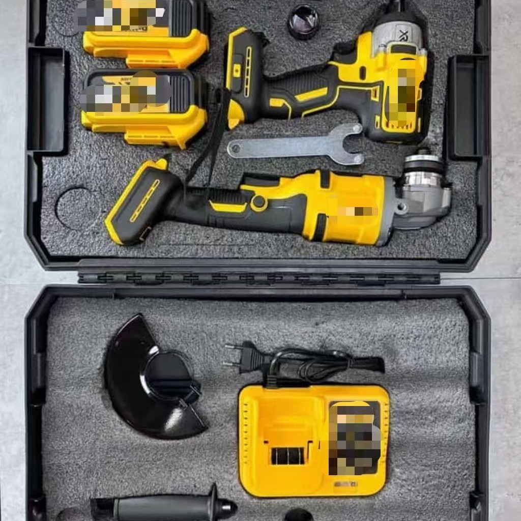 Llaves eléctricas de batería de litio de gran capacidad, amoladora angular de batería de litio, juego de dos piezas de amoladora angular de llave transfronteriza