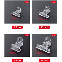 亚克力透明圆头塑料票夹小夹子票据夹长尾夹少女风财务办公画板夹