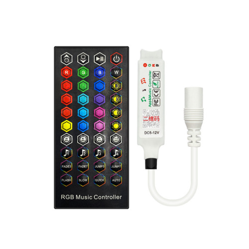 Bluetooth Music Controller with 40 Keys, LED Low Voltage Light Strip Dimmer, 23-Button Bluetooth 5-24V Light Source Remote
