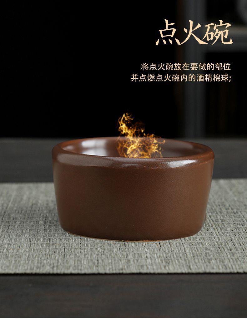 Smokeless Moxa Belly Warming Cup Navel Moxibustion Device Mini Size with Ignition Bowl and Pad specifications