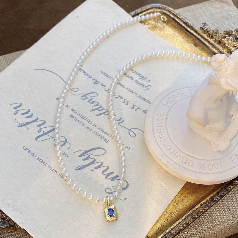 organic sapphire necklace from pearl