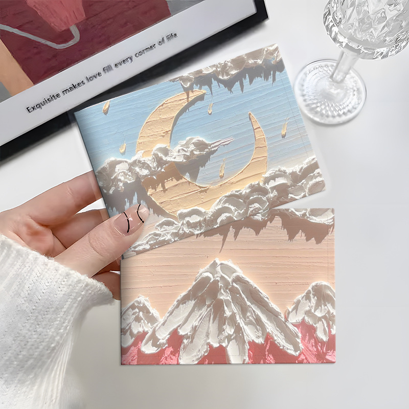 ins油画风景汽车驾驶证保护套皮套机动车行驶证驾照本证件二合一