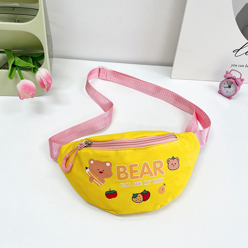 Bolso de los niños de estilo coreano de dibujos animados de los niños pequeño bolso de la cintura de los niños y niñas bolso de hombro de la moda princesa decorativa crossbody monedero