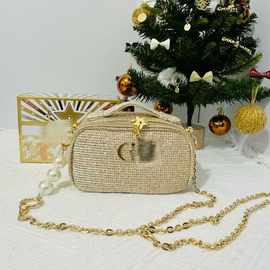 D迪家新品礼赠圣诞金丝化妆包手拿包迪家套装拆出金丝化妆包