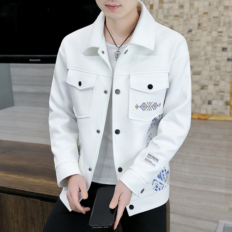 2023 abrigo primavera y otoño estilo coreano solapa moda casual guapo chaqueta de moda del todo fósforo 303