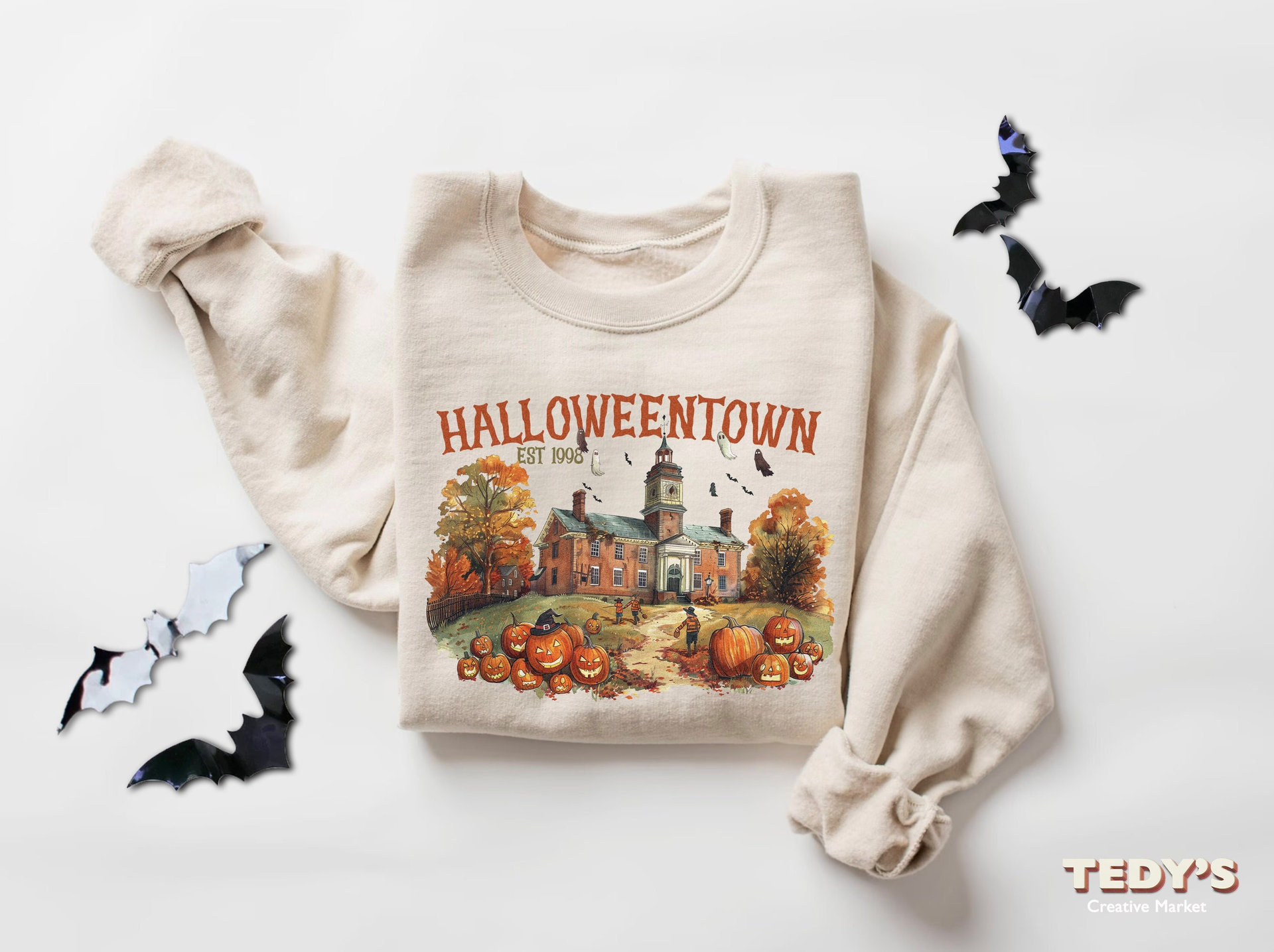 Vintage Halloween Sweatshirt Halloween Est 2024 Pull